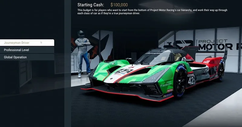 Project motor racing mode carriere