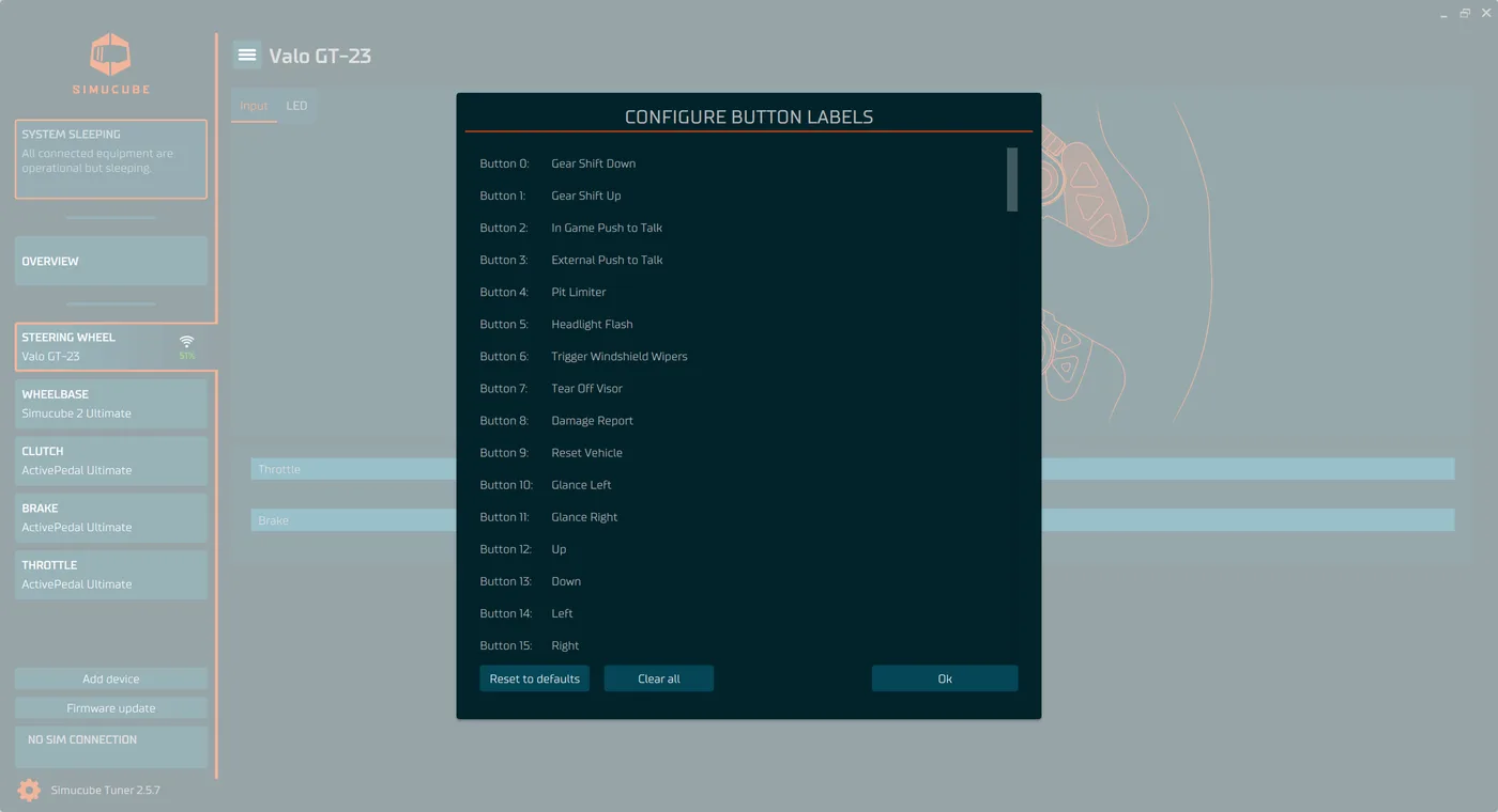 Simucube Tuner 2-5 commandes