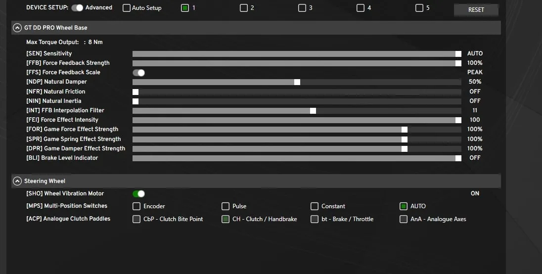 tuning menu